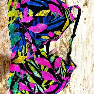 Tropical halter bralette